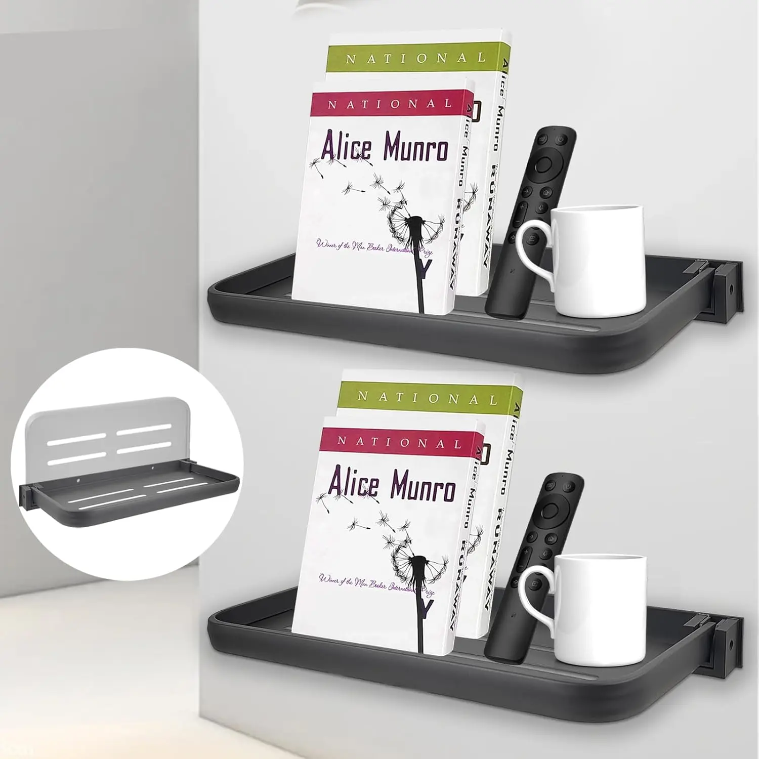 2 Pack RV Aluminum Fold-Down Wall Shelf - Wall-Mounted Hidden Foldable Shelf for Compact Camper Storage | Perfect RV Shelf for Inside - RV Furniture Parts & Hardware