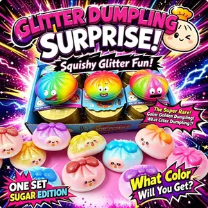 12-Piece Dumpling Squishy Stress Relief Toy,TPR Material,Cute Steamer Box Packaging,Summervibes Gift for Kids & Anime Fans