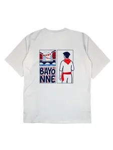 French Bayonne Basque Folklore Print Long Sleeve Top, Casual Fitted Tee for All Seasons, Ideal Gift for Travel & Home Use