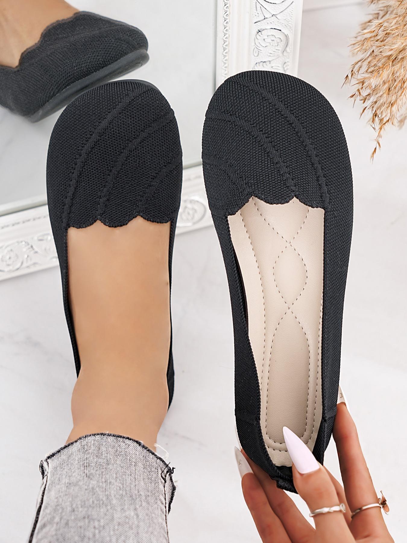 Women's Breathable Slip-On Soft Sole Flats Size 36-43, Casual Fashion Square Toe Shoes for All Seasons, Comfortable Commuter Footwear