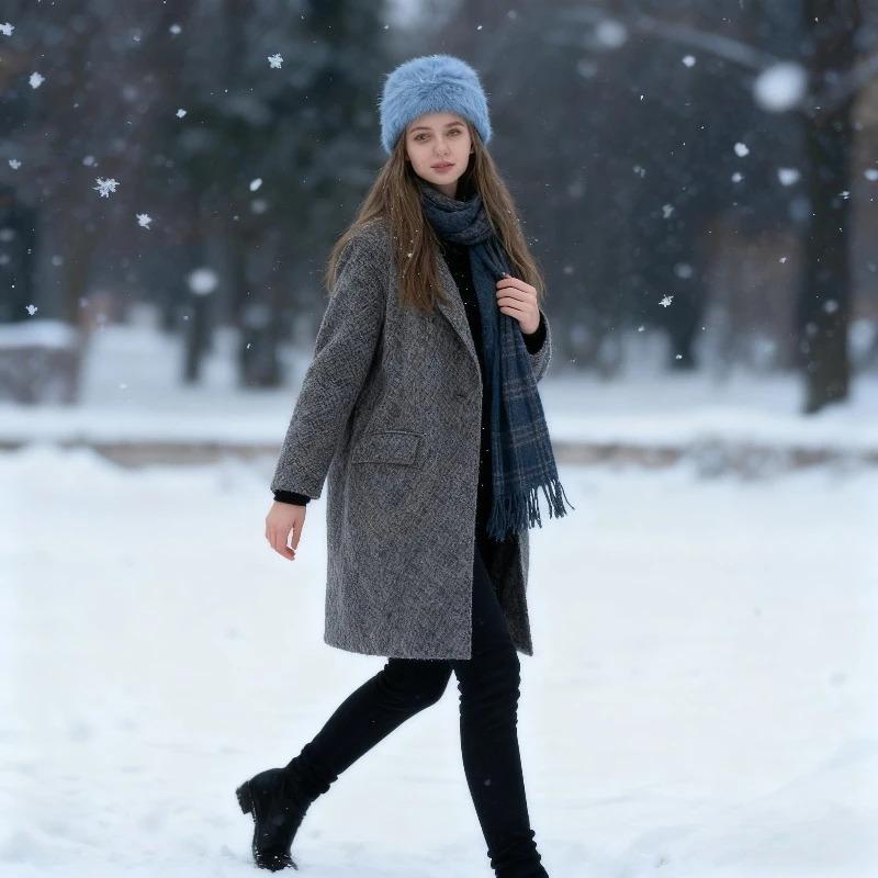 Winter Warm Unisex Y2k Beanies Leisure Outdoors Soft Fluffy Angola Winter Knitted Hat Female Plush Windproof Bonnet Skullies Cap