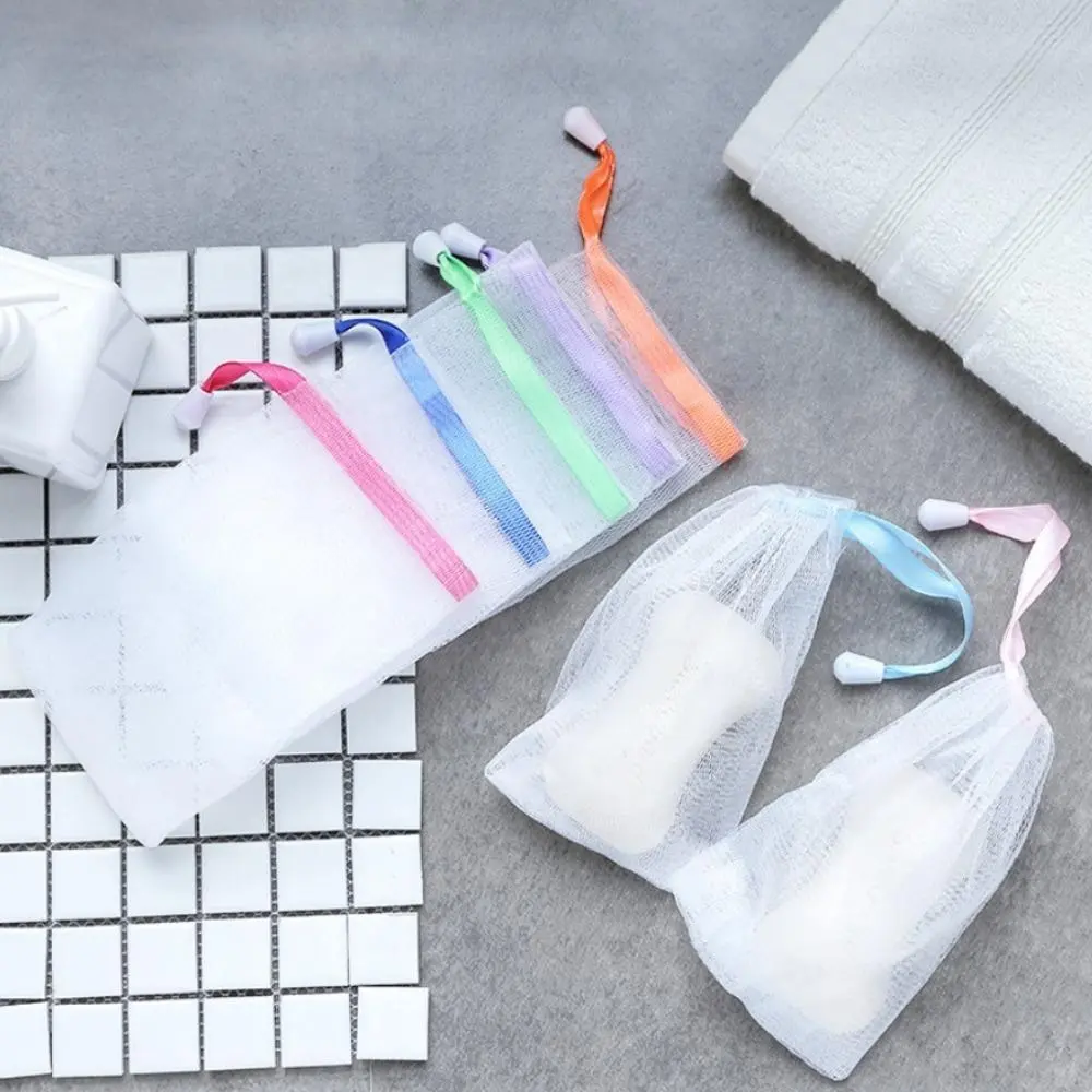 2026 New Exfoliating Soap Saver Pouch (10/20/30 Counts) - Drawstring Foaming Mesh Net, Random Color Bath Shower Personal Scrubber, Fluffy Soft Cleansing Bag for Daily Skin Care Bag Accessories