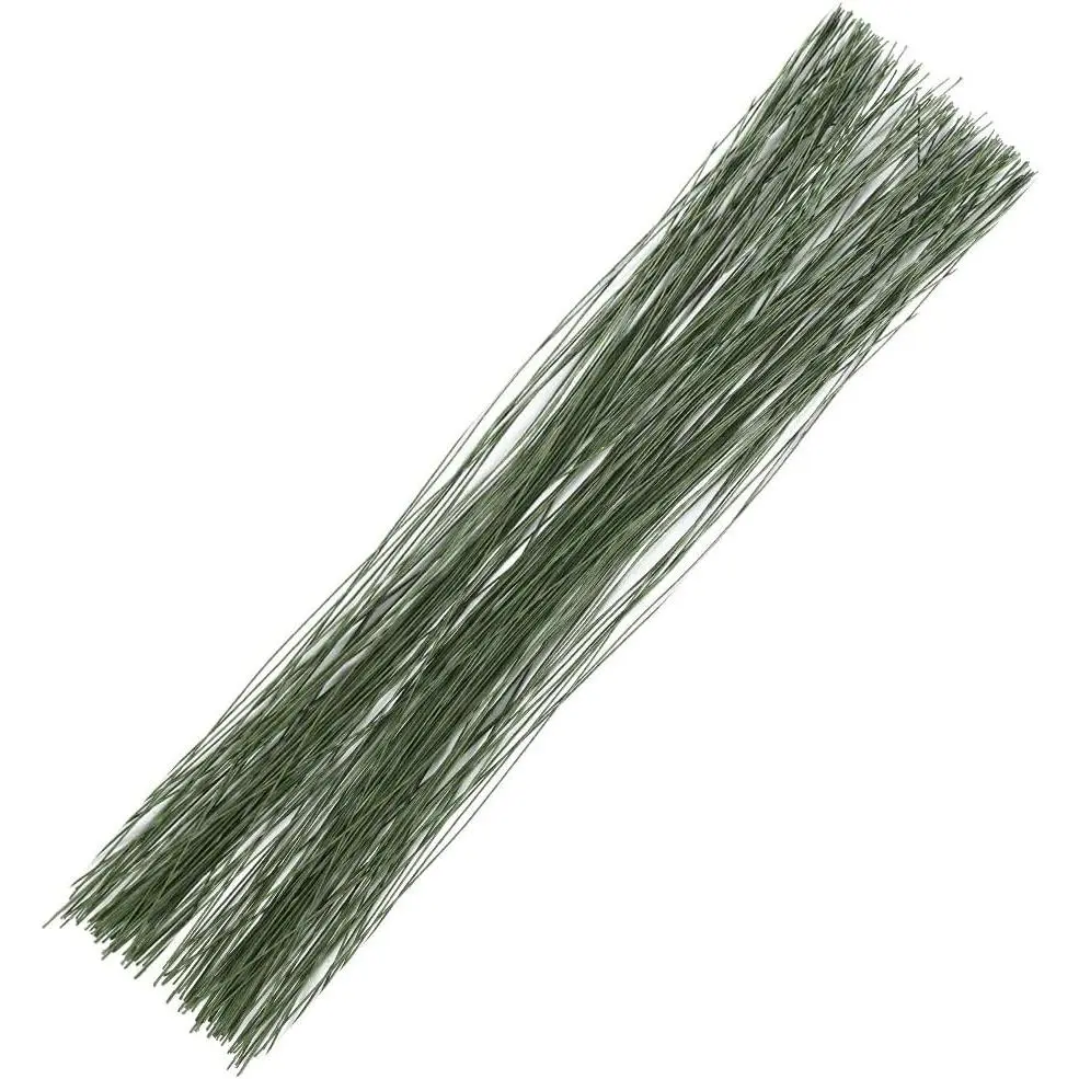 26 Gauge 14 Inch 100 Pcs Green Florist Flower Wire Stems for Crafts, Bouquet Stem Wrapping, Wreath Making and Flower Arrangement Supplies