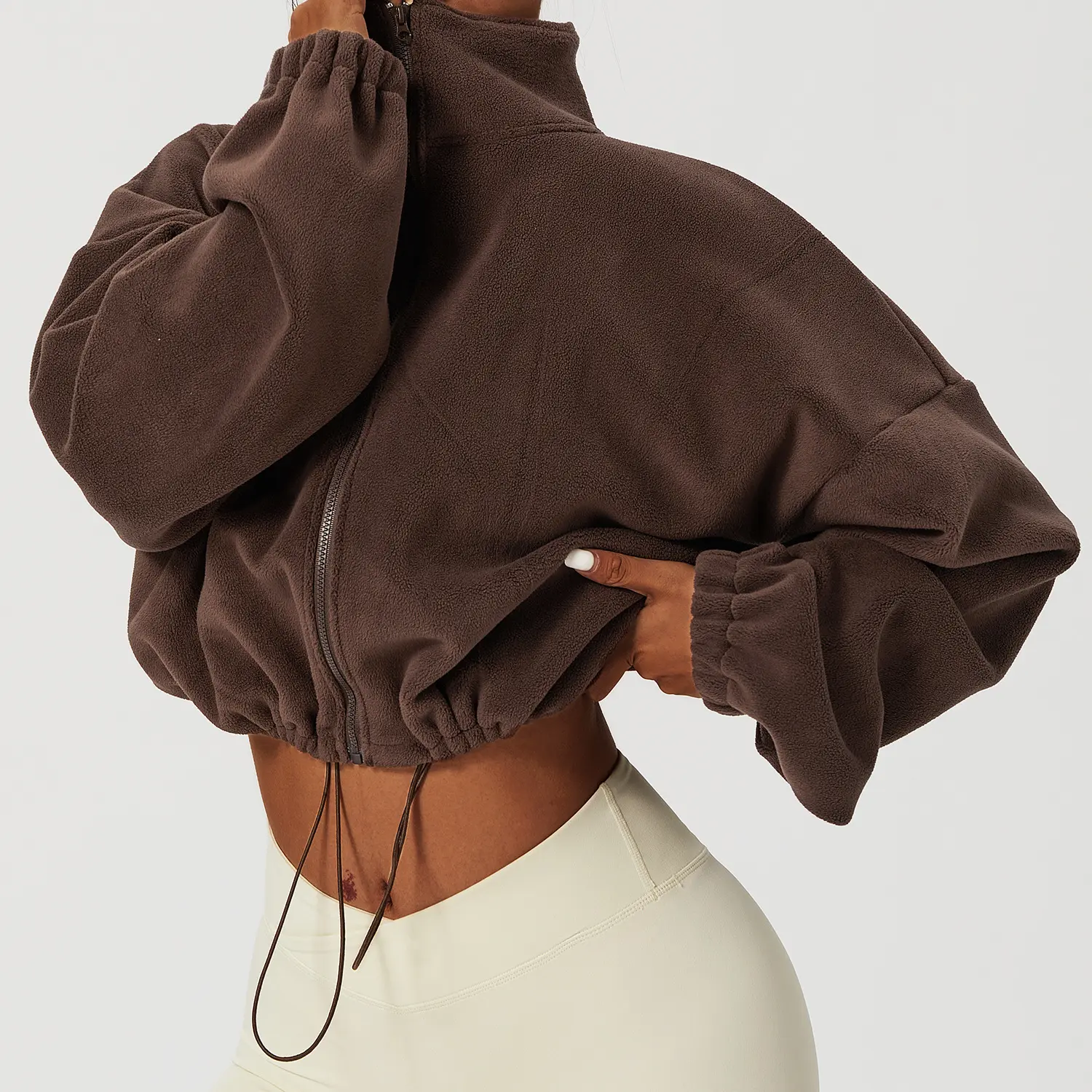 Sports Sweater Autumn and Winter Top Stand-up Collar Loose Fleece Fleece Casual Jacket Loose Type