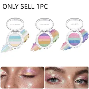 Fine Flash Highlighter Chameleon Makeup Eyeshadow, 5-Color Mixed Mini Eyeshadow Palette, Compact & Portable Design, Perfect for Daily Use
