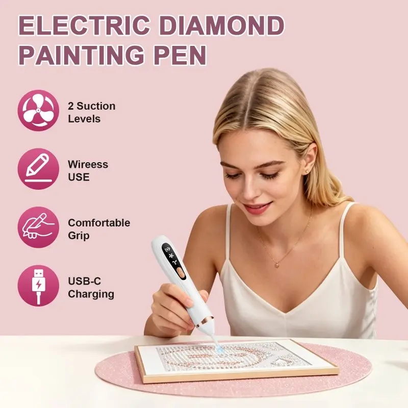 Electric DIY Handheld Diamond Painting Pen, New Mini Colorful Compact Design, Portable and Easy to Use, Perfect for Creative Projects