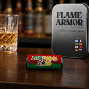 Flame Armor Premium Lighter Case Cover - For Hardcore Soccer Fans & Football Lovers - Game Day EDC, Watch Party & Daily Carry - 100% Handmade Clay Art, Protective Alloy Ends, 2026 Portugal Limited Edition Memorabilia