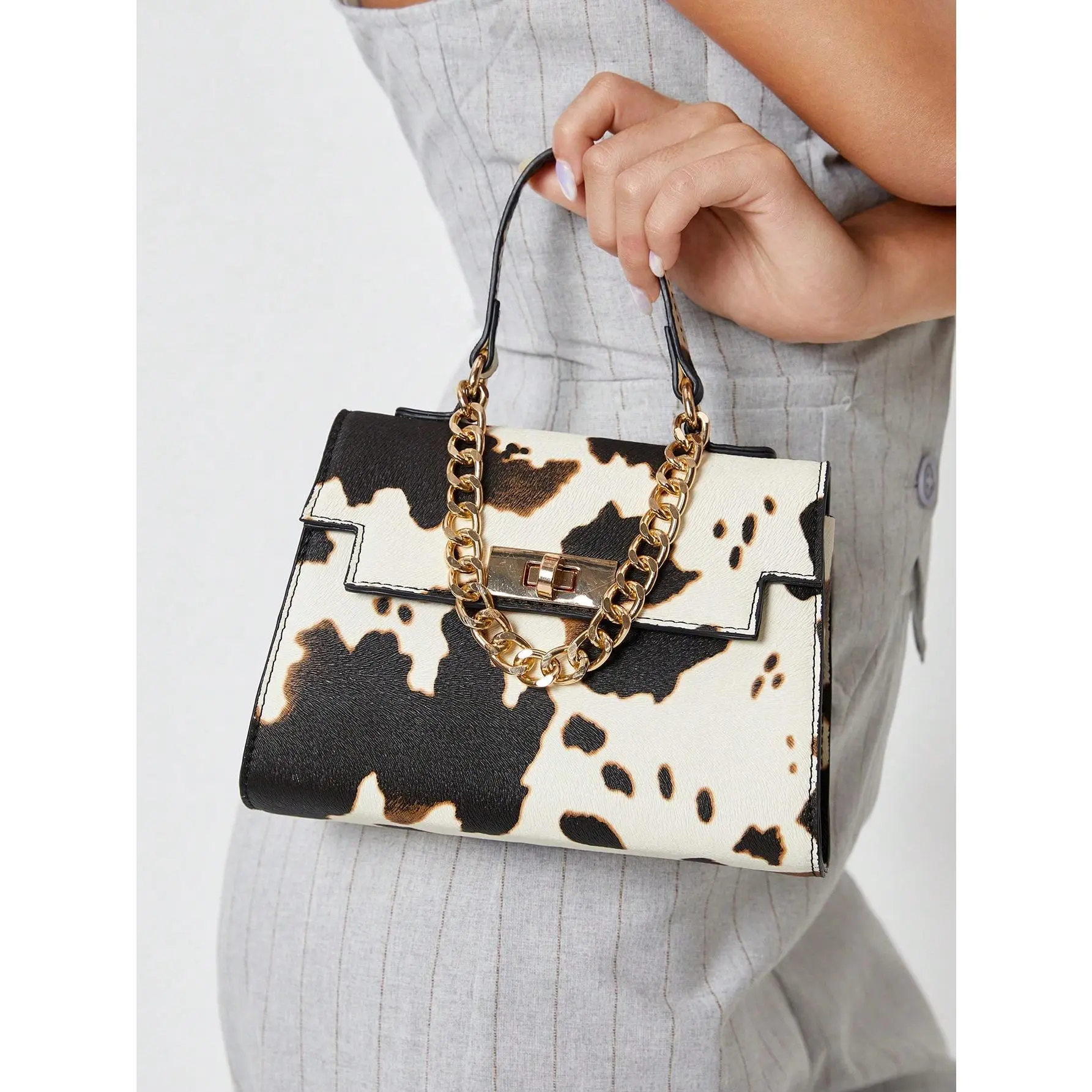 Ladies, Women Top Handle Bag, Crossbody Bag, Fashionable, Personalized, Simple, Versatile, Street, Cool, Hardware Buckle, Camo, For Date, Birthday, Date Night, Shopping