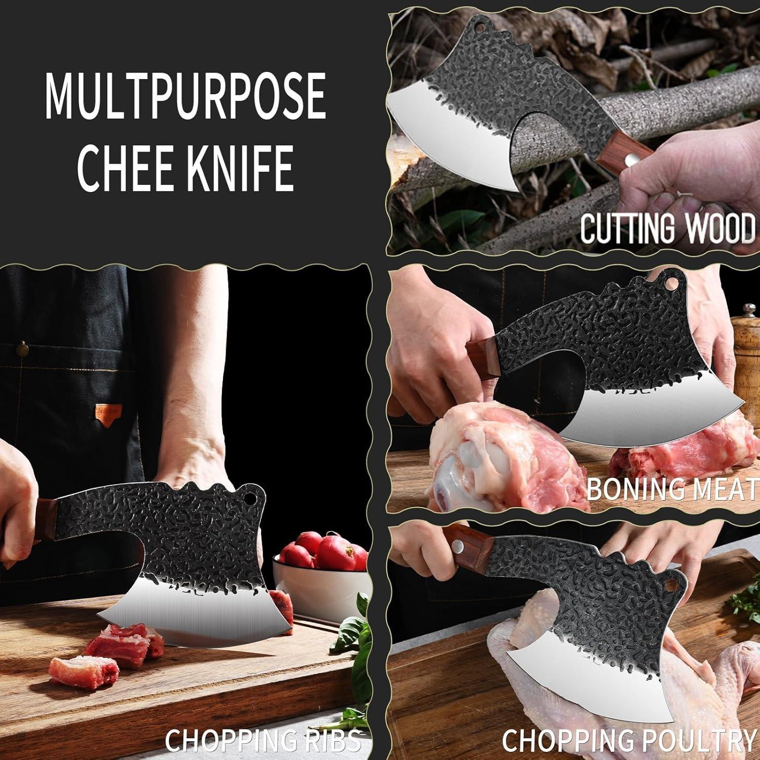 Stainless Steel Fish Knive, 1 Count Forged Bone Thickening & Weighted Cutting Knife, Kitchen Knife for Meat, Fish, Vegetable, Fruit