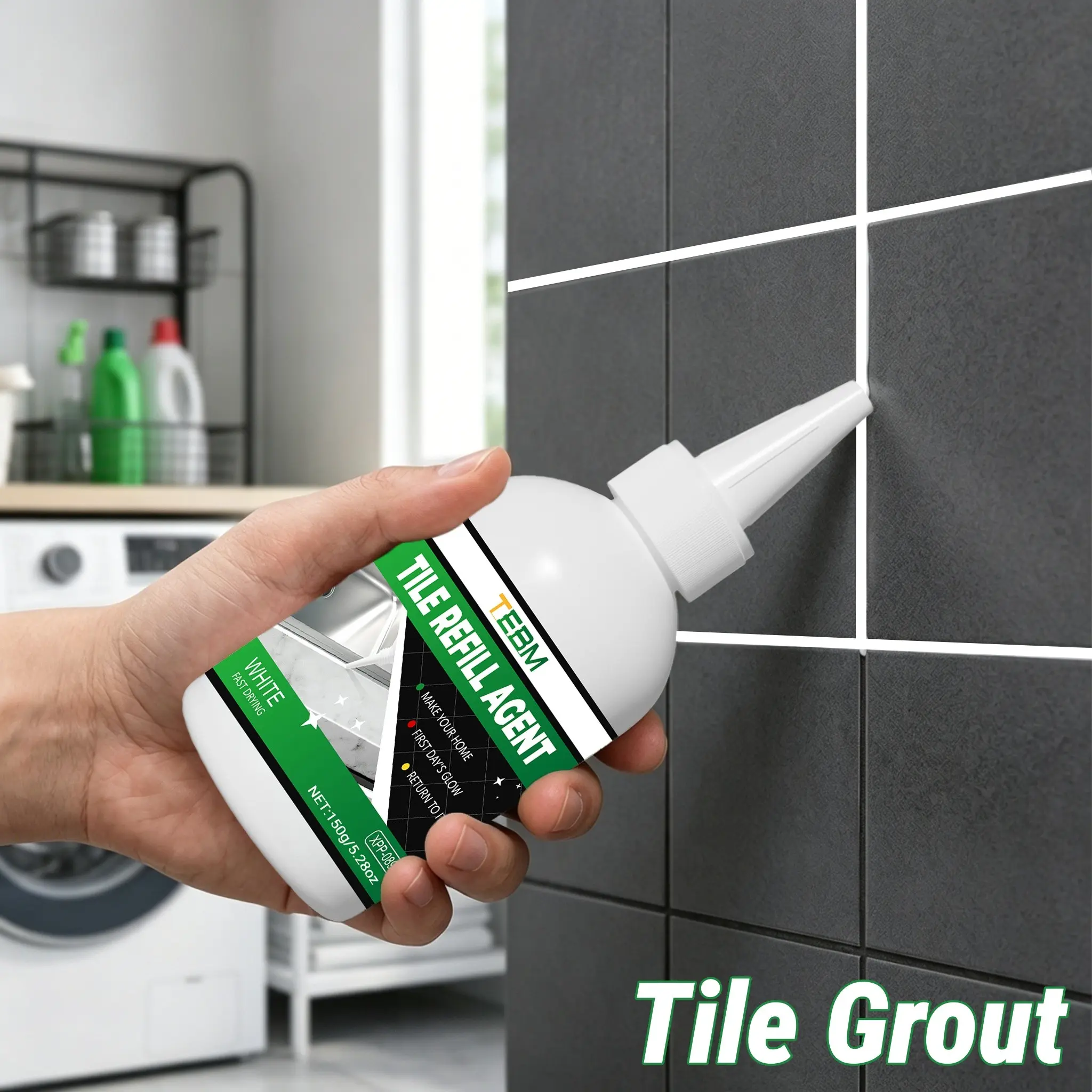 Water-Based Tile Grout Sealer, Quick-Dry Leakproof Waterproof Joint Sealant, DIY Home Repair Kit, Ideal for Bathroom, Floor, Wall, Window Edge, Toilet Edge, Sink Seal