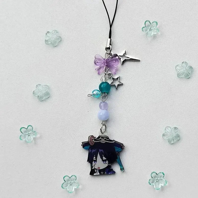 Wanderer, Furina, Neuvillette and Xiao inspired keychains/phone charms