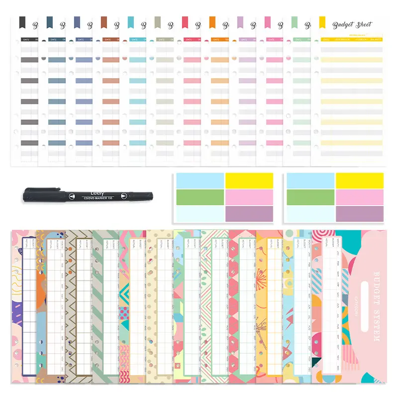 25PCS Budget Envelope Kit | Loose-Leaf Western Envelopes + Stickers & Pen, Cute Minimalist Stationery for Saving & Financial Planning