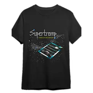 Vintage Supertramp Crime of the Century T-Shirt – Black Short-Sleeve Graphic Tee, Essential for Music Lovers, Comfortable Fit |   Vintage Band Print T-Shirt |   Trendy summer style