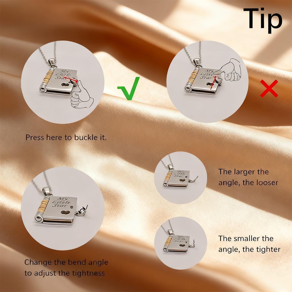 Book Locket Necklace: The Perfect Gift for Daughter/ Mom/ Granddaughter - Sentimental Keepsake for Women, Birthday, Mother's Day, Christmas Photo Pendant