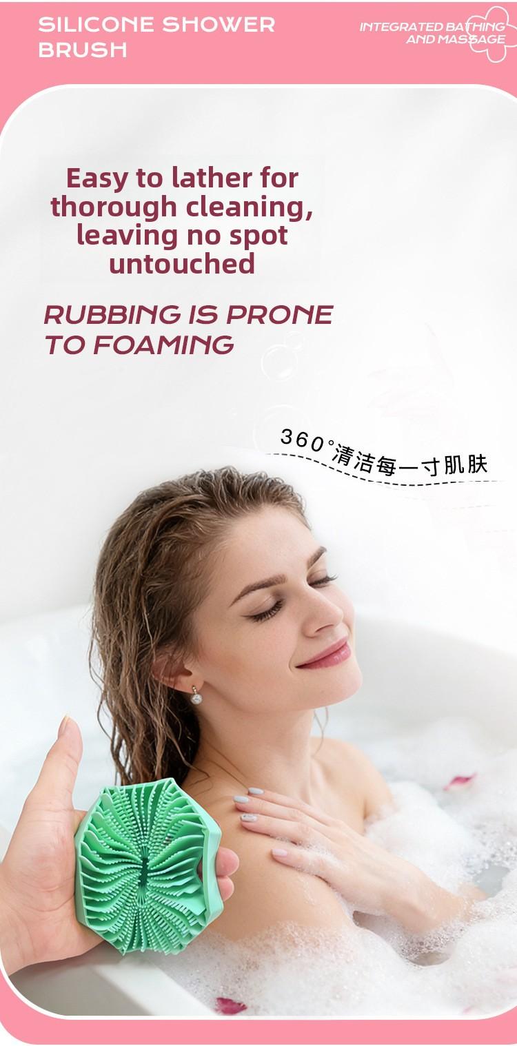 TikTok Best Selling Silicone Bath Scrubber Hanging Handheld Skin Friendly Deep Cleaning for Body Face Washing Exfoliating Shower Brush