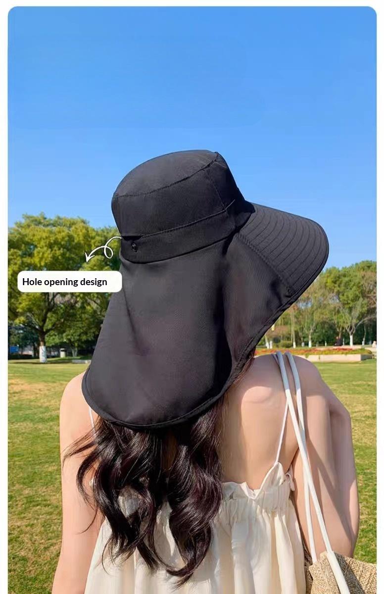 BIGWIG Women's Summer Large Sun Hat, Outdoor Hiking Fisherman's Hat, Summer Foldable Soft Hat, Wide Brim Hat, Fishing Hat, Neck Protection, Suitable for Beaches and Hiking
