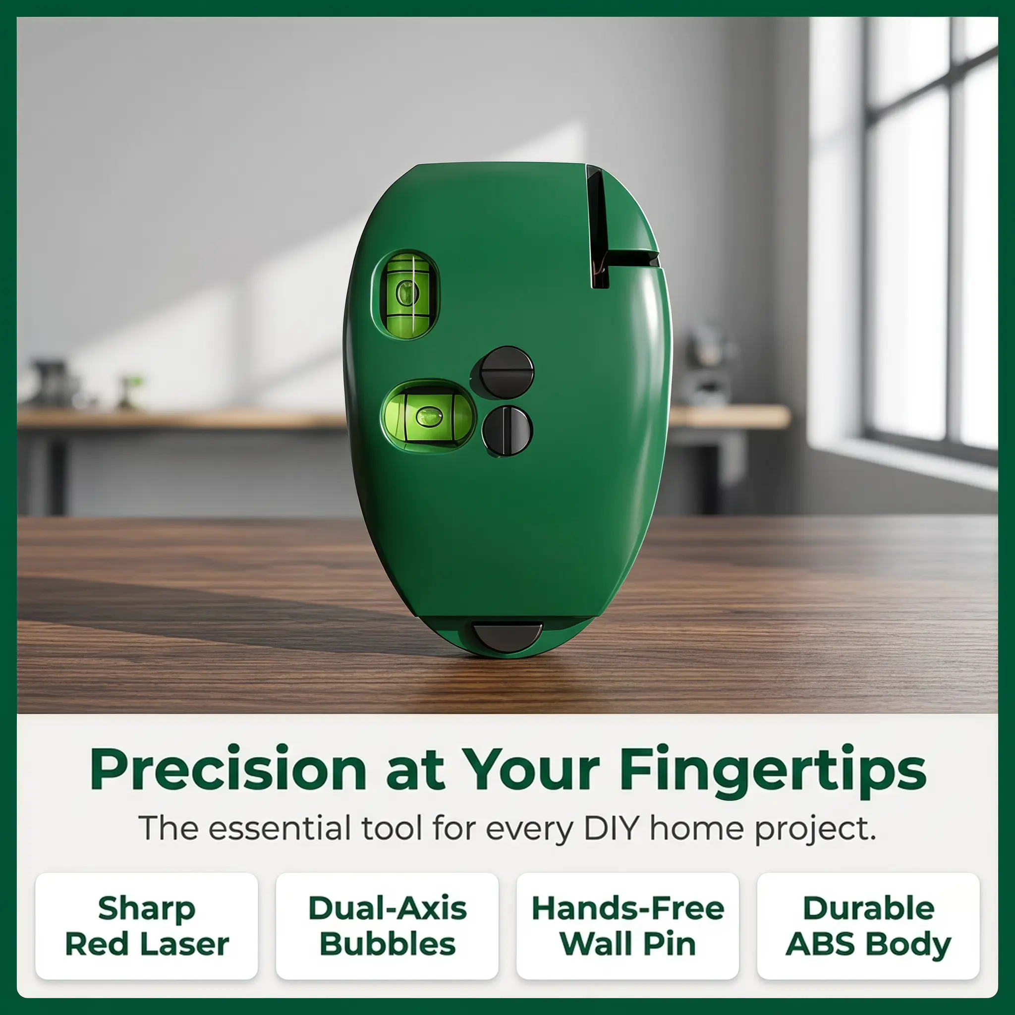 No More Crooked Lines! 90 °   Self-Leveling Laser Level, High-Precision Cross Line Tool for DIY 🛠️ ✨