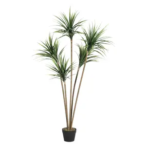 Artificial Dracaena Marginata Tree, Tall Fake Plants Artificial Dracaena Plants in Pot, Faux Floor Dracaena Plant
