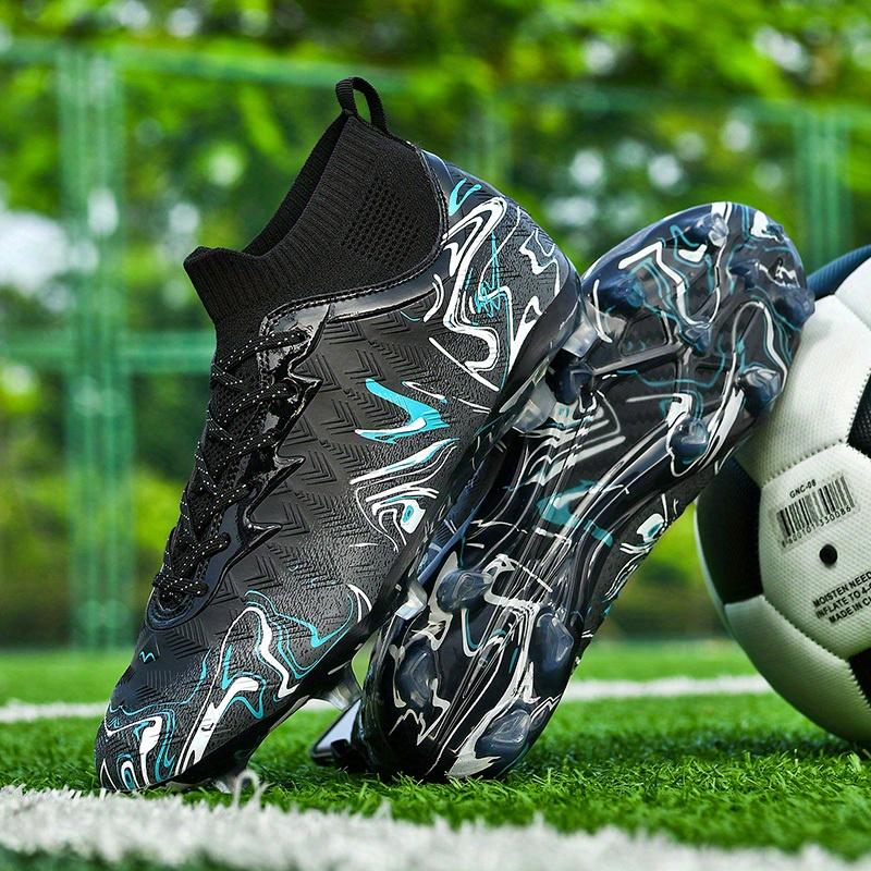 Men's Professional Soccer Cleats - Breathable Football Shoes with Anti-Slip Grip, Turquoise Accent Design - All-Turf Traction for Training, Matches Men's Professional Soccer Cleats - Breathable Football Shoes with Anti-Slip Grip, Turquoise Accent Design - All-Turf Traction for Training, Matches
