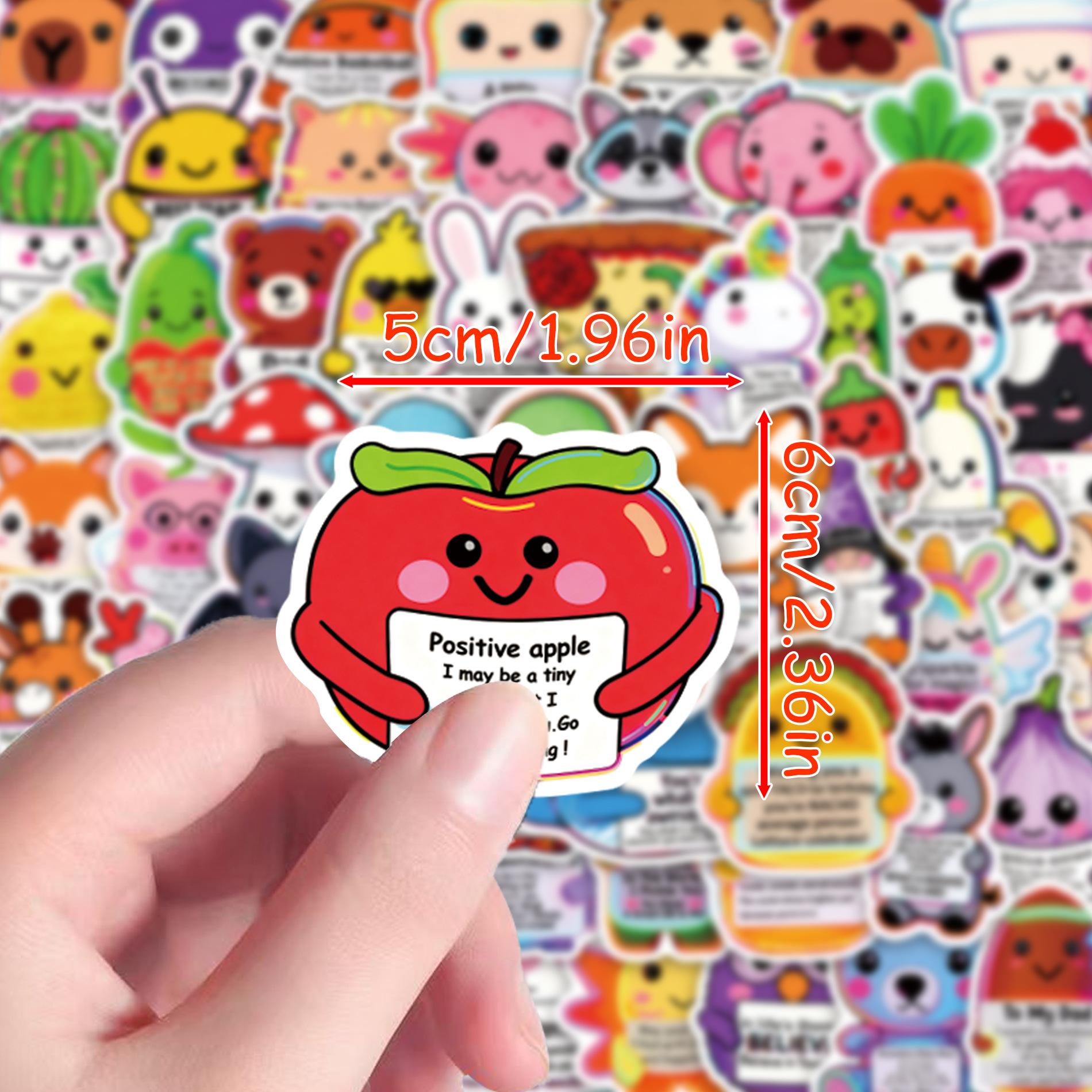 60 Pcs Motivational Animal Stickers, Emotional Support PVC Vinyl Decals with Inspirational Quotes for Laptop Water Bottle Phone Case, Cute Mental Health Gifts for Teens,Boost your mood with these motivational animal stickers!🐻✨ You are doing great to