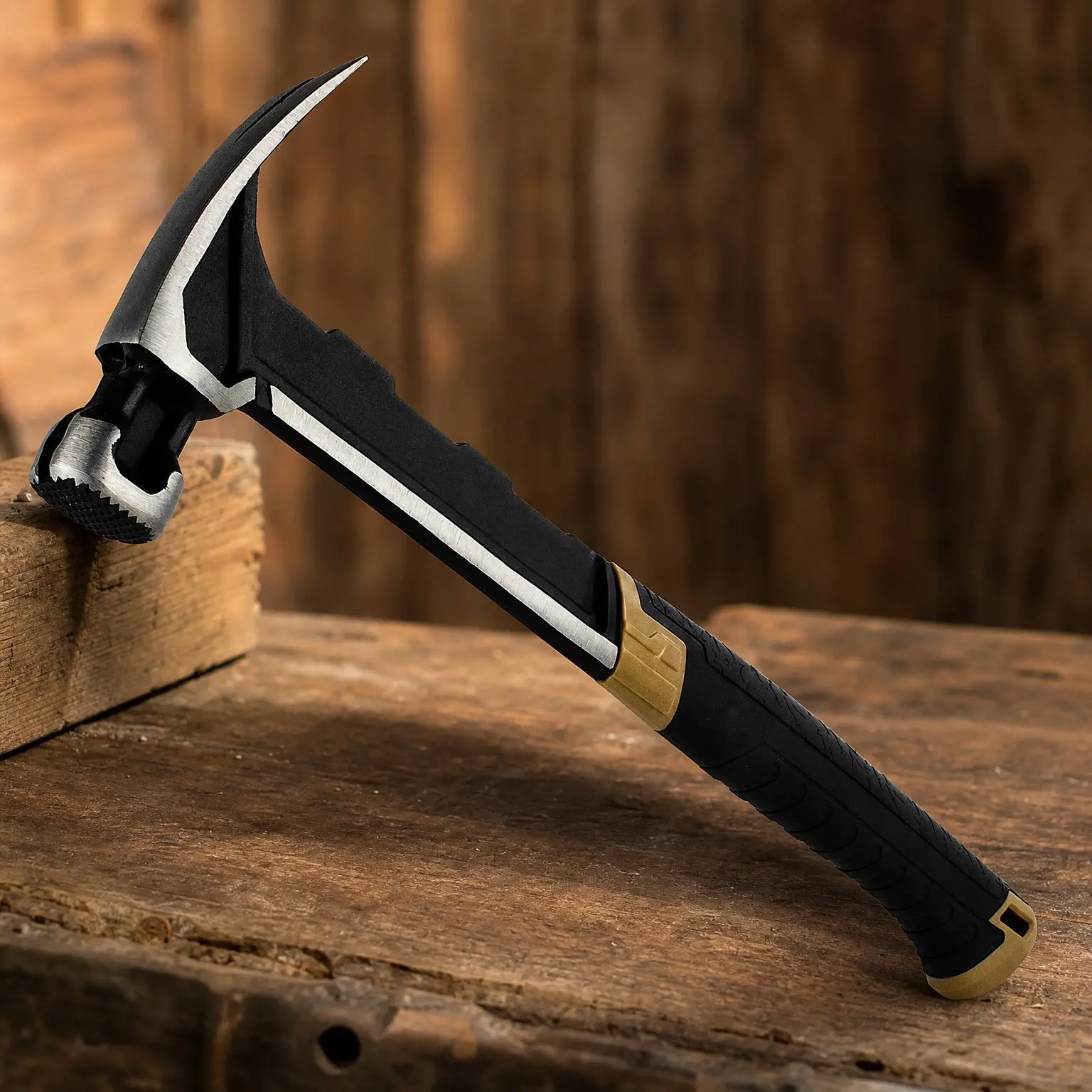 22 oz Milled Face Framing Hammer with Magnetic Nail Holder and Rip Claw for Carpentry & Demolition