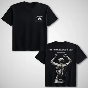 Graphic T-Shirt UFC Cra harles Olivei"The Future Belongs To God" Soft  Cotton Unisex Oversized Round Neck Short-Sleeve Tee, Sports Streetwear Casual Graphic Top, Gift for Him, Summer Verano Outfit