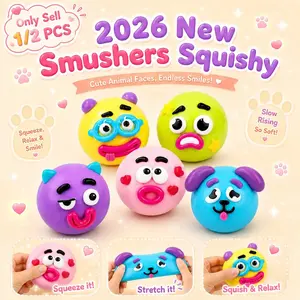Smushers Squishy, Soft Sensory Squishies - Dog Face Swap Squishy Soft Moldable Cute Slow Rise Relaxing Sensory Fidget Relief Anxiety Stress with Interchangeable Faces for Tactile Play A helper for work and study A gift for children