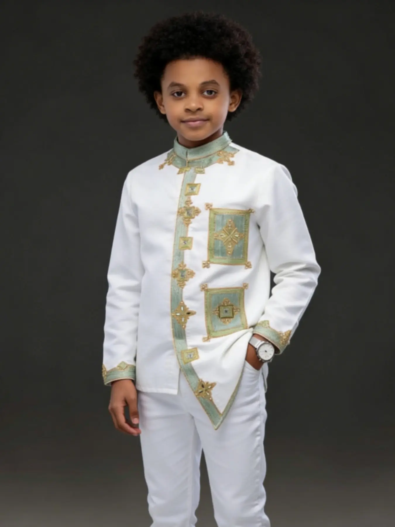 Ethiopian Boy Traditional Hand-Embroidered, Generational Heritage, Every Stitch Tells a Story, Authentic Cultural Wear