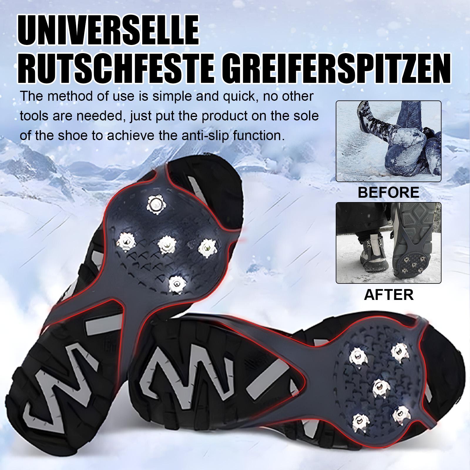 Houkea Anti-Slip Crampon Shoe Covers Outdoor Crampon Snow Shoe Covers for Mountaineering Sports, Anti-Fall, Easy to Put On and Take Off