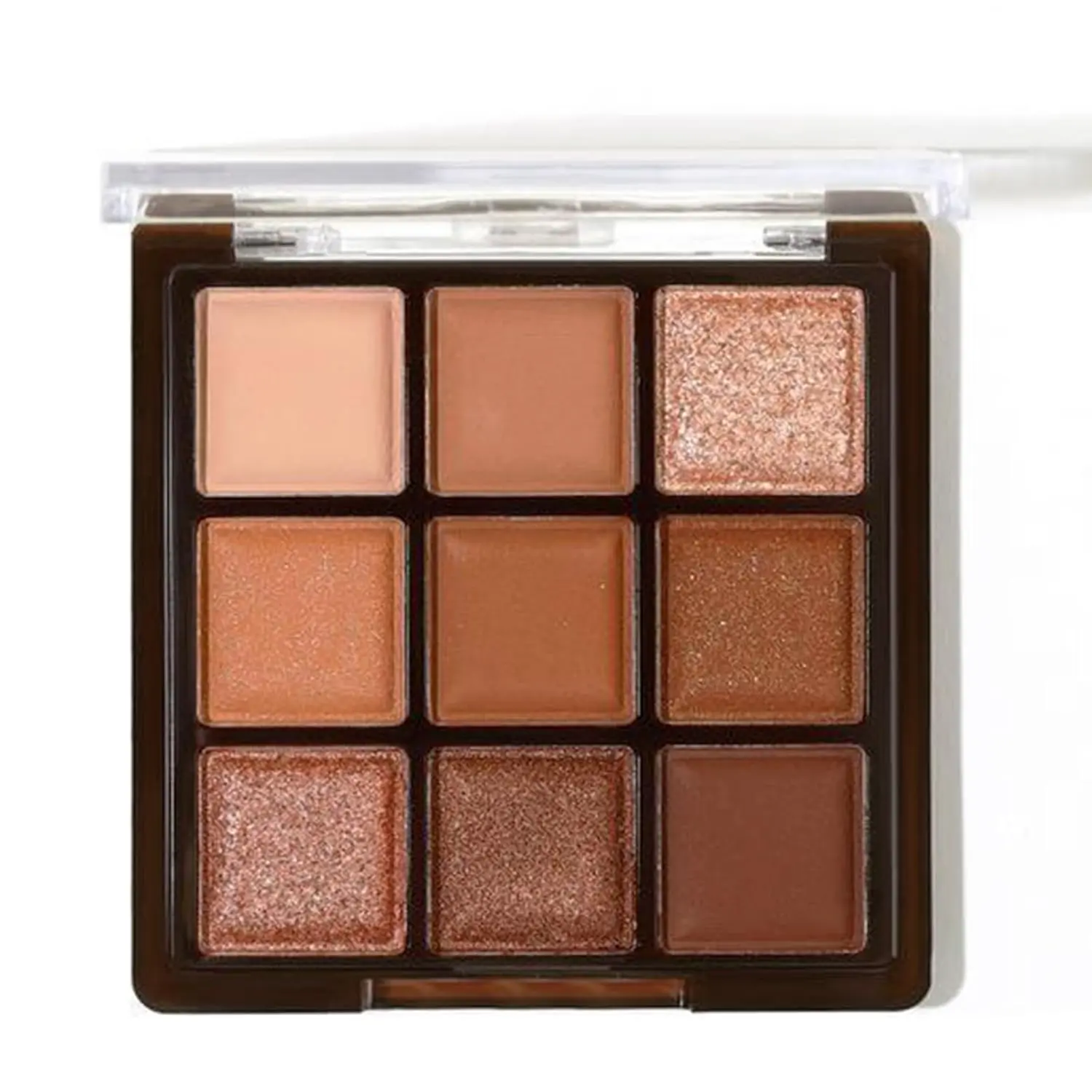 9-Color Glitter Shimmering Eyeshadow Palette, High-Pigment Matte & Shimmer Powder Cosmetic - Creamy, Waterproof, Long-Lasting Makeup Palette for Natural to Bold Eye Looks, 06# Caramel Chocolate