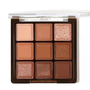 9-Color Glitter Eyeshadow Palette Set – High Pigment Matte & Shimmer Eye Shadow Powder, Creamy Waterproof Long-Lasting Makeup Palettes for Natural to Bold Eye Looks,06# Caramel Chocolate