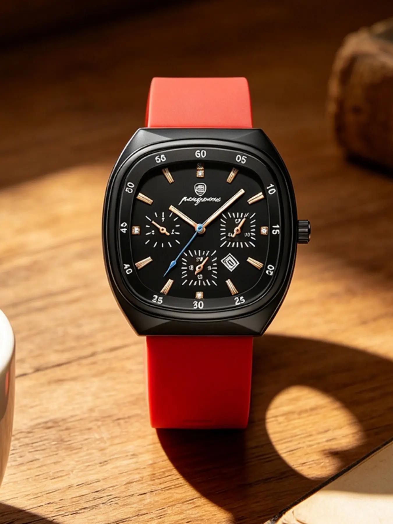 Men's Quartz Watch, Business Casual Waterproof Analog Rectangle Dial, Stainless Steel Case, Mineral Glass, All Seasons