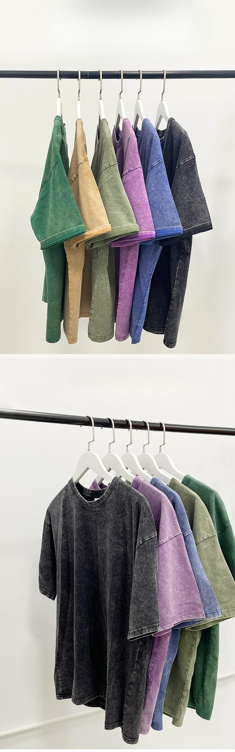 Oversized T-shirts for Men Gym Vintage Heavyweight T-shirts Cotton Workout Acid Wash Baggy Tees Half Short Sleeve Summer Top Casual Loose Fit Solid Streetwear Comfortable Tees