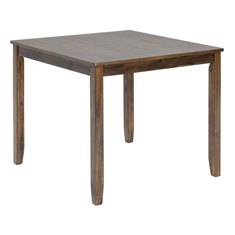 5 Piece Modern Dining Set, Square Wooden Dining Table with 4 Upholstered Chairs for Kitchen, Dining Room, Walnut