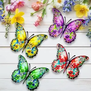 Metal Butterfly Wall Decor, 14" Outdoor Fence Art, Hanging Decoration for Garden, Living Room, Bedroom, Ideal Gift for Holidays and Events