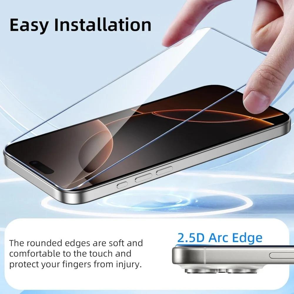 1~5PCS HD Tempered Glass For iPhone 16 17 Pro Max 17e 16e 15 14 13 12 Screen Protector Film For iPhone 11 13 Mini Glass