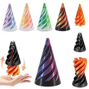 3D Printed Spiral Cone  Impossible Pyramid Passthrough Sculpture Pass Through Pyramid  Mini Vortex Thread Illusion HOT Electric Christmas Train Set with Jet Effects Alien Fashion Vinyl Plushie Blind Box,stress ball,slime, Plastic, Decor need oh fidget