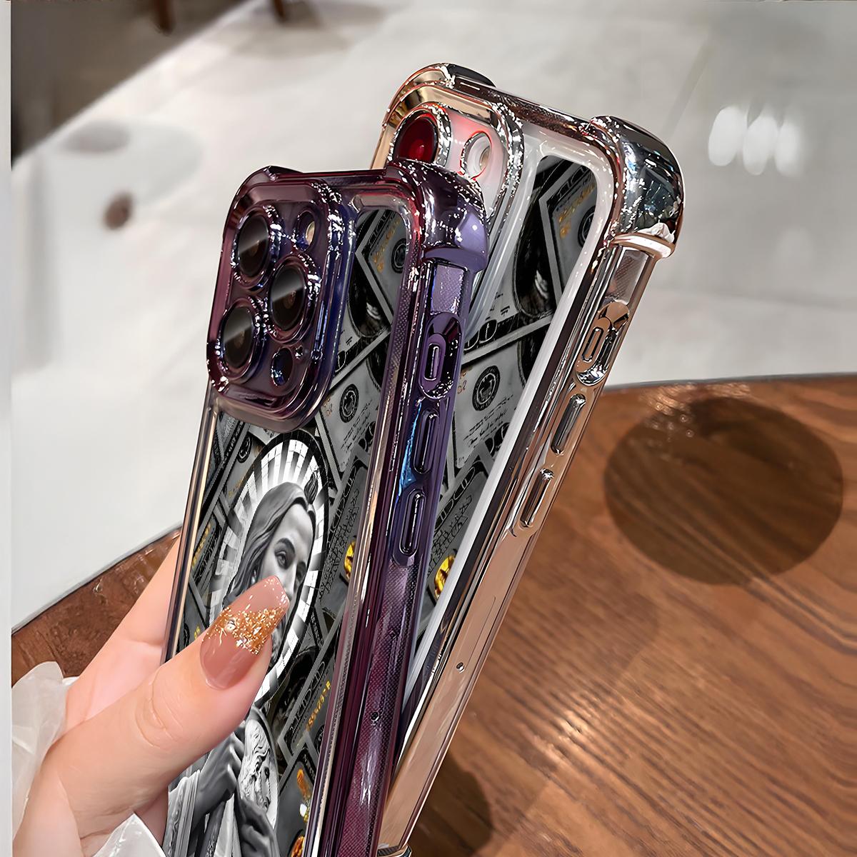 Creative Jesus Pattern iPhone Case | Aesthetic Faith-Inspired Shockproof Silicone Cover for iPhone 17 Pro Max / 16 Plus / 15 / 14 / 13 / 12 – Full Body Protection