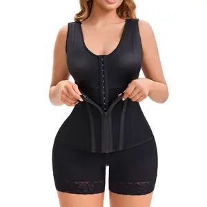 Fajas Colombianas Overbust Compression Bodysuit for Women, Full Body Coverage Garment with Zipper Crotch Daily Wear Under Outfits
