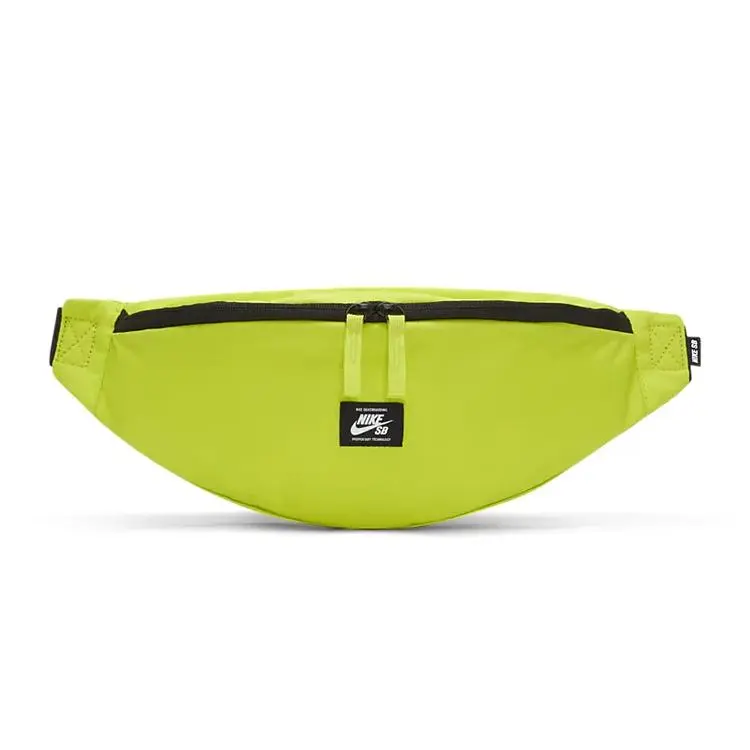 Nike SB Heritage Zippered Fabric Waist Bag for Men and Women – Streetwear Style in Neon Green