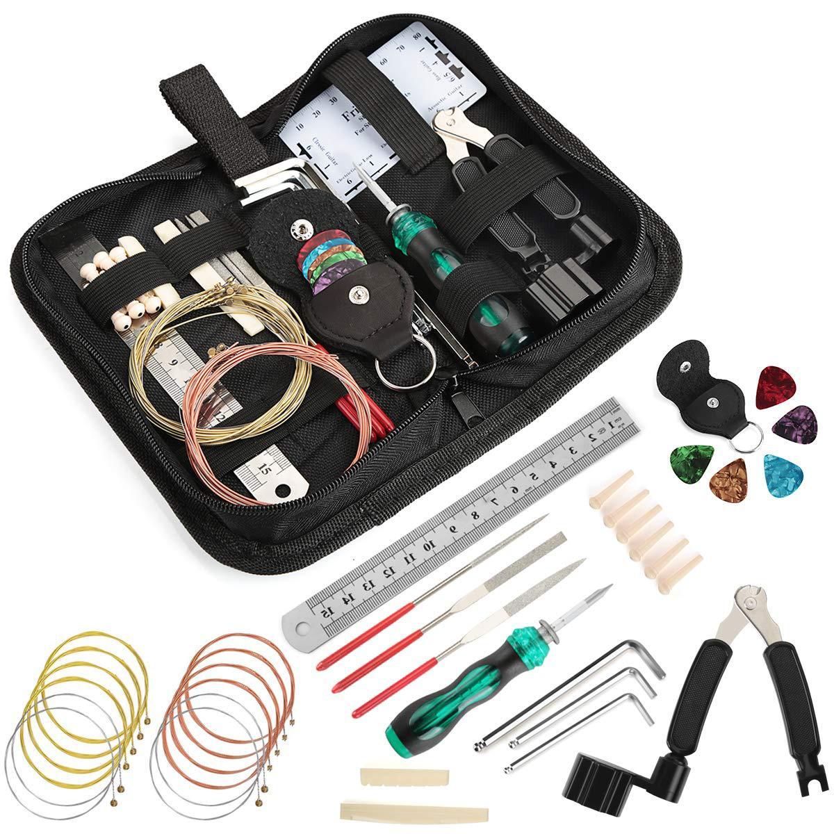 Professional Guitar String Winder Set with String Cutter and Bridge Pins for Easy Guitar Maintenance and String Changing