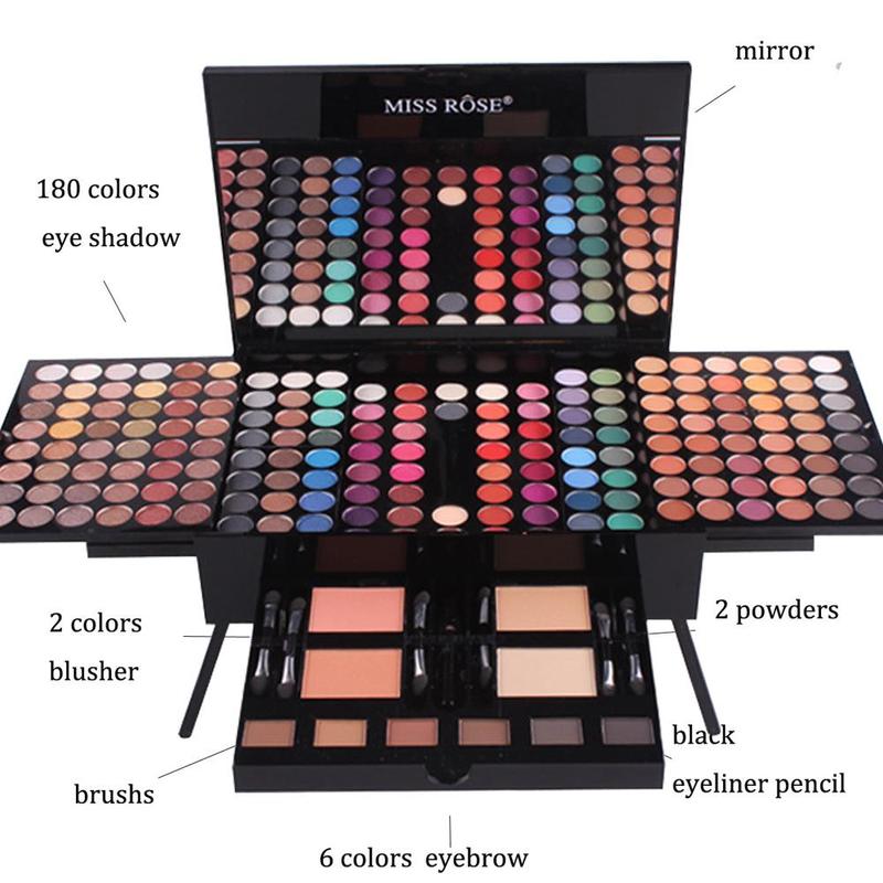Multicolor Makeup Palette Set, 180-Color Eyeshadow, Blush and Highlighter Palette, Portable Good Girl Cosmetic Palette for Women, Complete Makeup Kit Multicolor Makeup Palette Set, 180-Color Eyeshadow, Blush and Highlighter Palette, Portable Good Girl Cosmetic Palette for Women, Complete Makeup Kit
