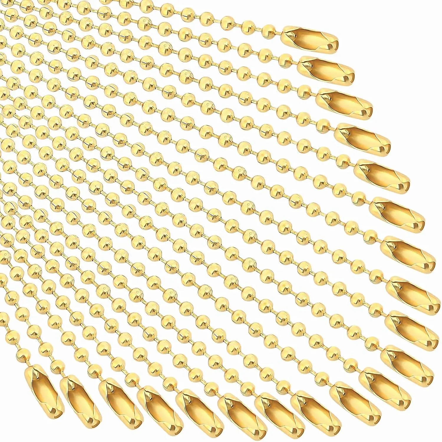 100 count Ball Beads Chain, Metal  Chains 4.72 Inch Ball Chain Keychains with Connectors for   Decoration()