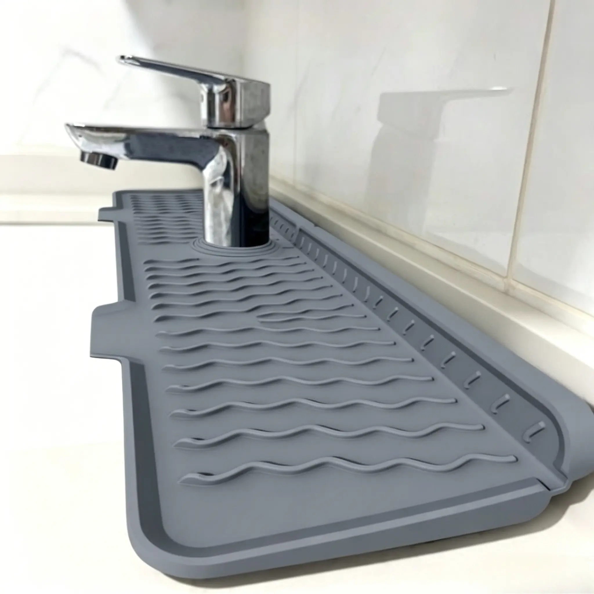 Durable Non-Slip Sink Mat with Angled Drain, Foldable & Easy to Clean, Ideal for Sink, Dishwasher, Washing Machine, sink accessories, 1pcs
