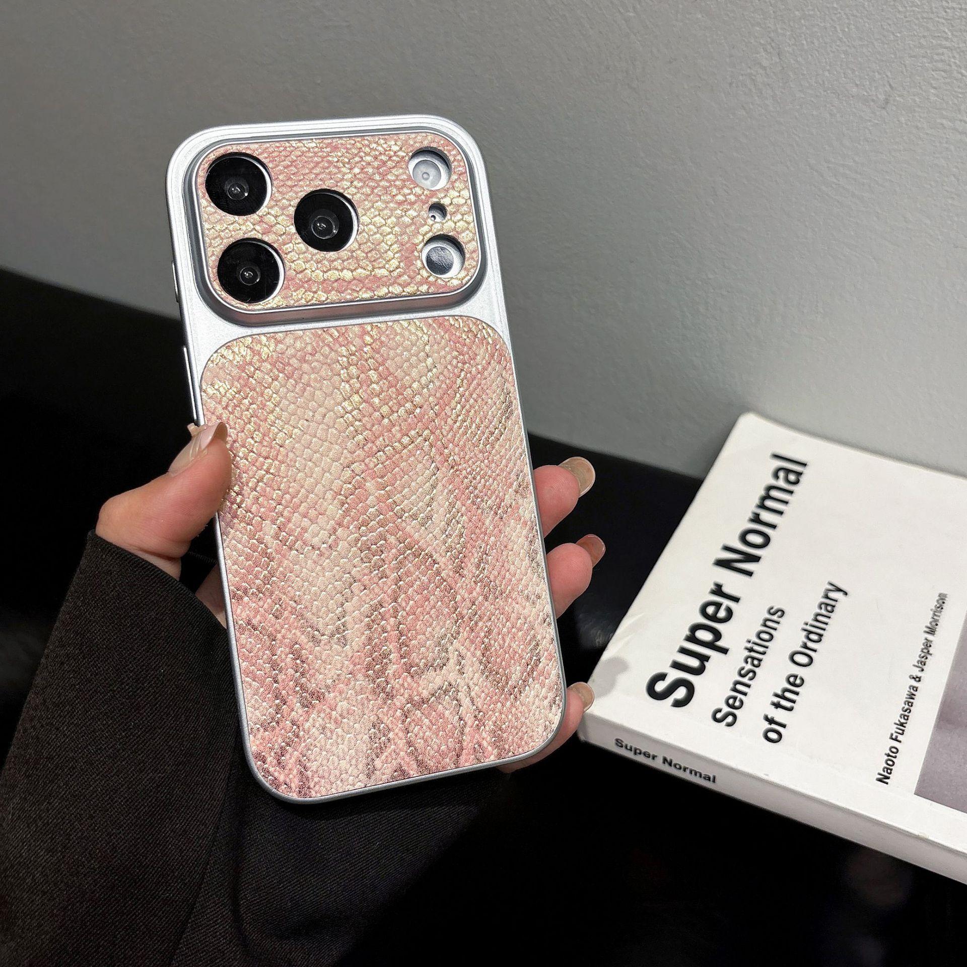 Crocodile Skin Pattern Glitter Phone Case for iPhone 17 Pro Max, 16 Pro, 15 Pro, Precise Cutouts