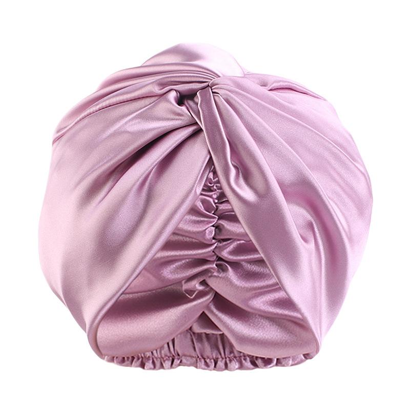 Fashion Satin Double Layer Sleep Cap, Cross Twist Shower Cap, Beauty Head Wrap