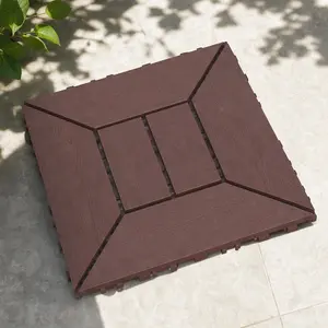ARCH 12x12 Inch Interlocking Deck Tiles 44-Pack Polypropylene Patio Flooring for Balcony Poolside Backyard Indoor Outdoor Easy Install Red Brown DIY Snap-Together Decking Squares Garden & Outdoor Floor Tiles, Red+Brown Color Options