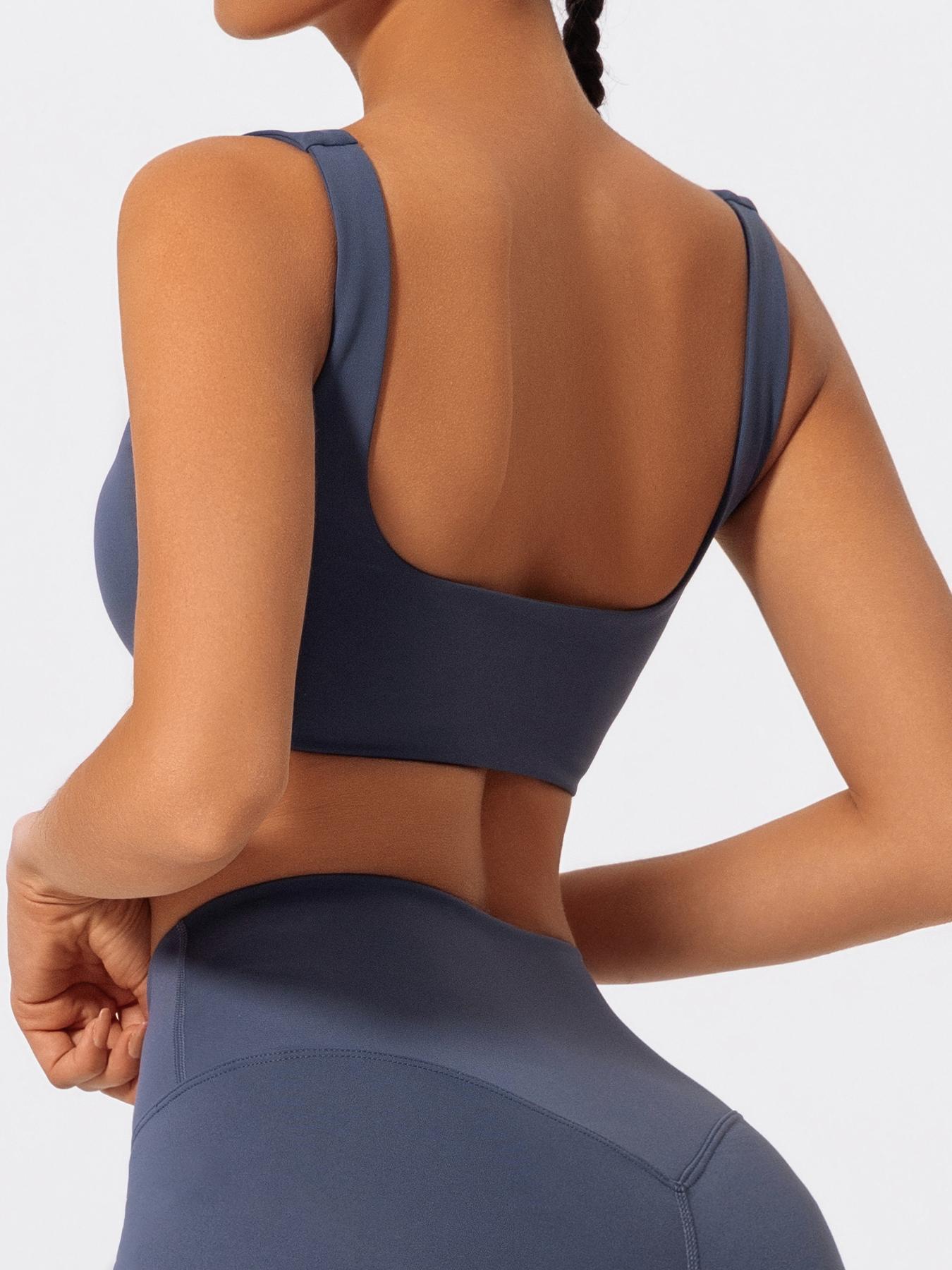 Women's Solid Color Sports Bra, Breathable Comfortable High Stretch Sports Bra, Ladies Sportswear for Indoor Outdoor Wear, Workout Bras, Yoga Bra