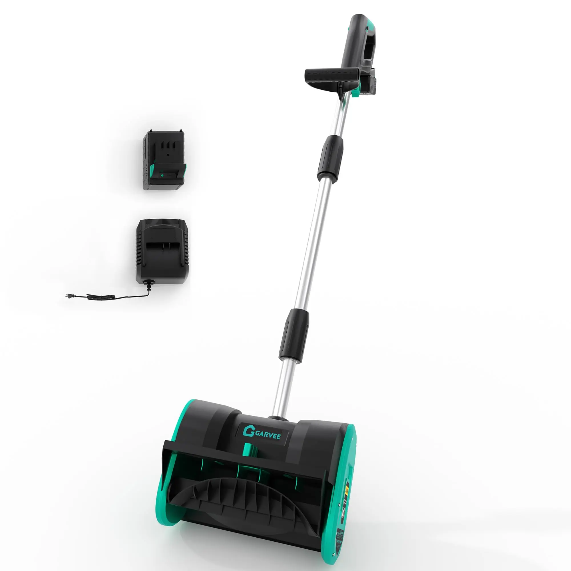 【IdealHouse】Wireless 12‑Inch Electric Snow Blower,20V 4.0Ah Cordless Snow Thrower with Adjustable Handle,Directional Plate and Battery Display,Dual‑Port Fast Charger,Up to 17 ft Throw for Sidewalks Driveways Patios