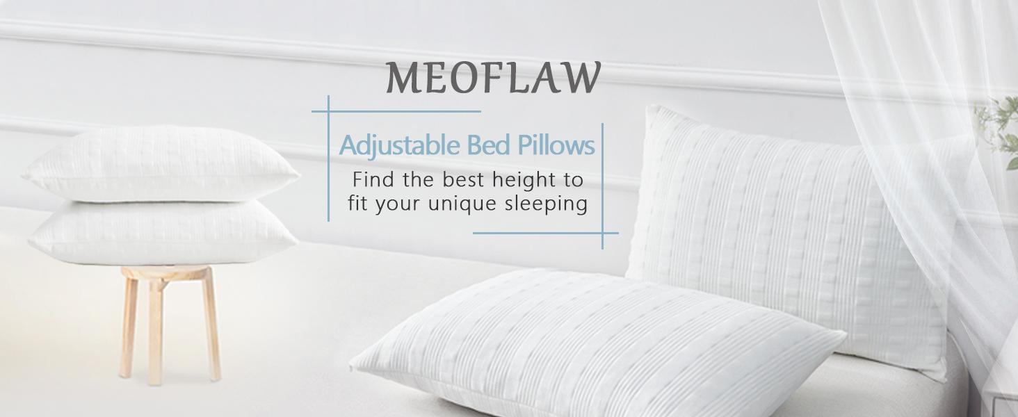 Cooling Pillows for Sleeping King Size Set of 2,Shredded Bed Pillow with Pillow Case-Sided,Loft King Pillow for Side & Back Sleeper-Medium Firm